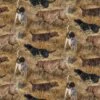 Wild Wings Dog Days In The Fields Brown Quilting Cotton Fabric