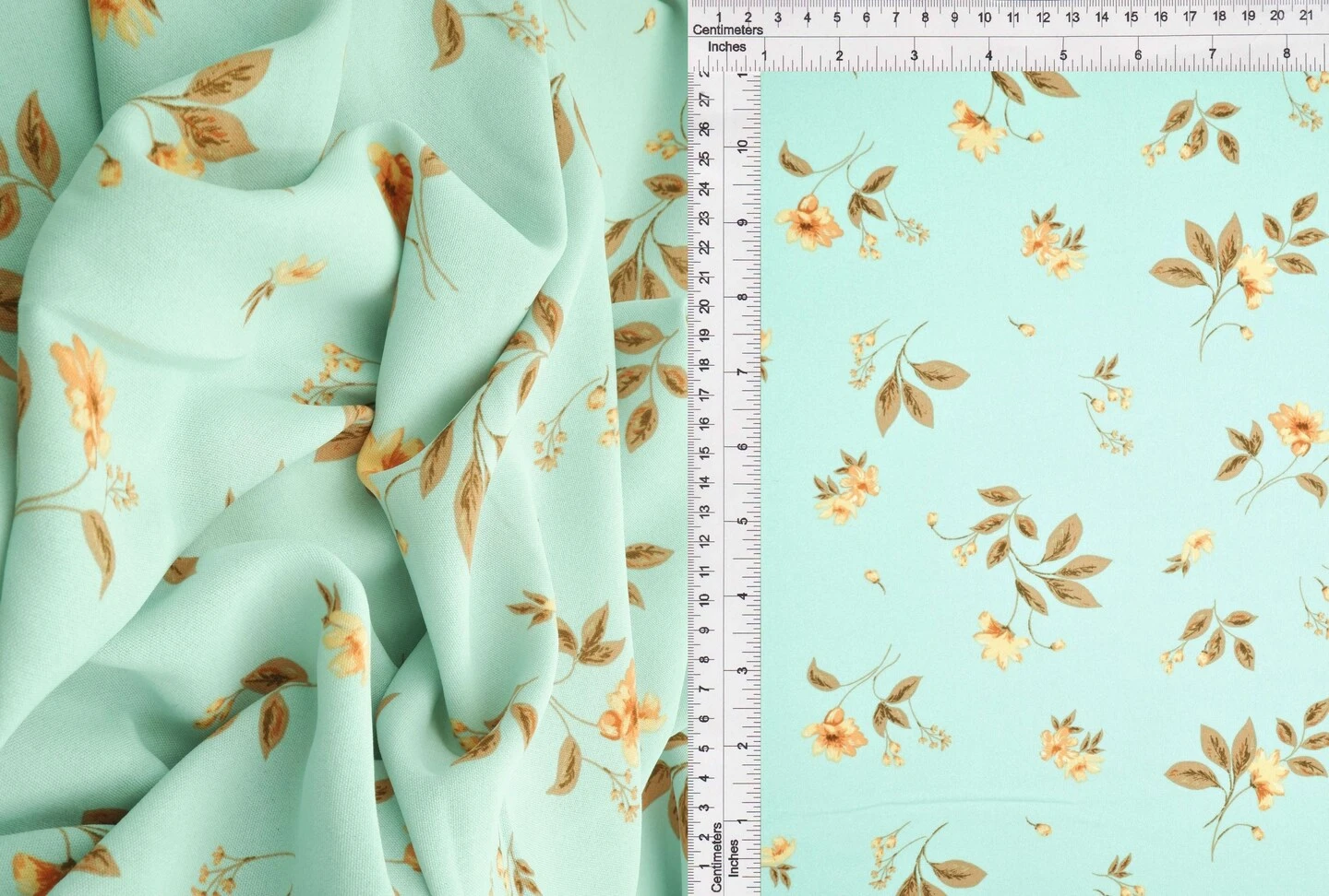 100% Polyester Cey Floral Print Fabric Lightweight Woven 58/59” Wide SEAFOAM 7 100% Polyester Cey Floral Print Fabric Lightweight Woven 58/59” Wide SEAFOAM - Image 5