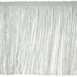 10 Yards Of 6" Glitter Chainette Fringe Trim | 10 Yard Cut Metallic Silver