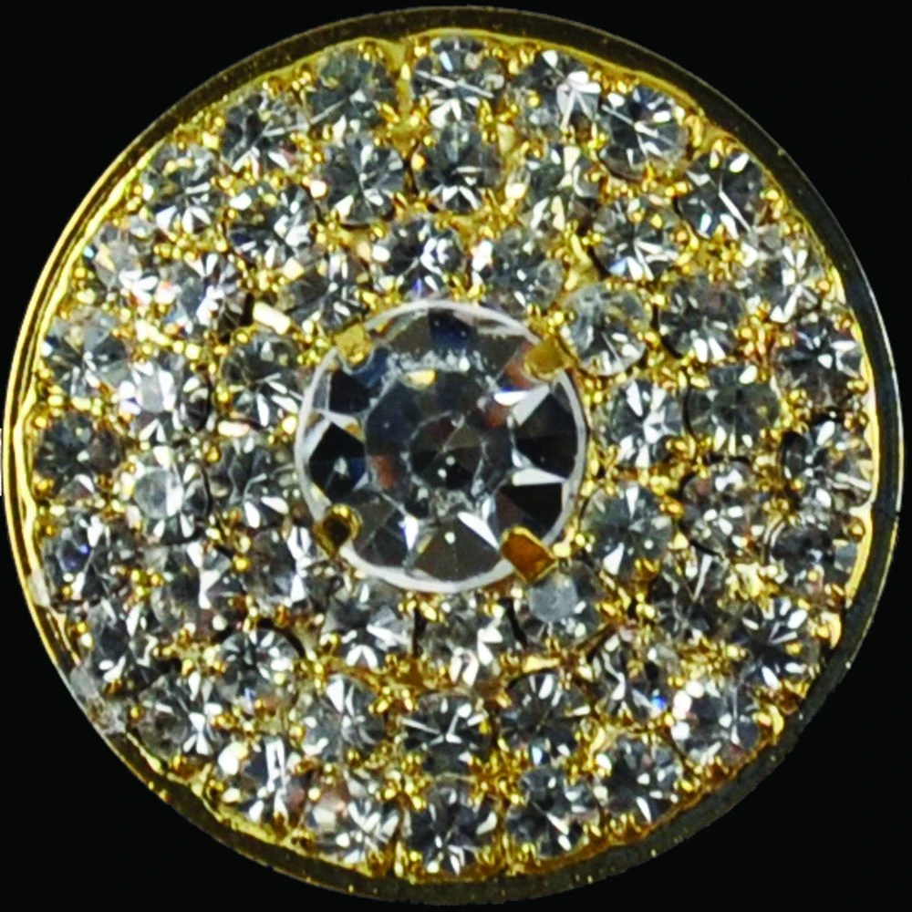 Belagio Rhinestone Shank Button, 1" Diameter, 1 Piece, Disc Design, Gold/Crystal 3 Belagio Rhinestone Shank Button, 1" Diameter, 1 Piece, Disc Design, Gold/Crystal