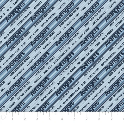 Licensed Marvel Prints Avengers - Retro Stripe With Names Navy Cotton Fabric By The Yard 5 Licensed Marvel Prints Avengers - Retro Stripe With Names Navy Cotton Fabric By The Yard - Image 3