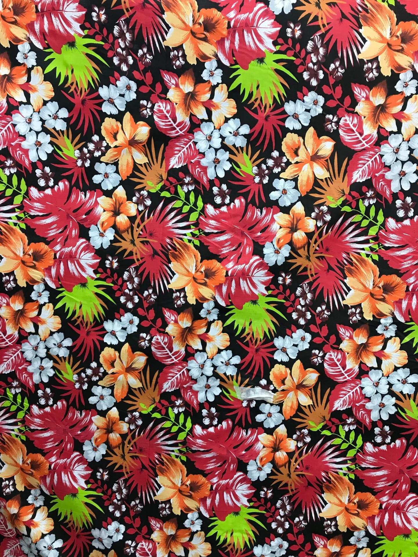 1 Yard Hawaiian Black Red Floral Poly Cotton Fabric 59/60 Inches Width For Sewing And Crafts 6 1 Yard Hawaiian Black Red Floral Poly Cotton Fabric 59/60 Inches Width For Sewing And Crafts - Image 4