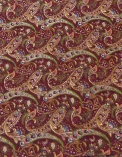 GENERIC Maroon Swirls With Pink And Green Cotton Fabric By The Yard