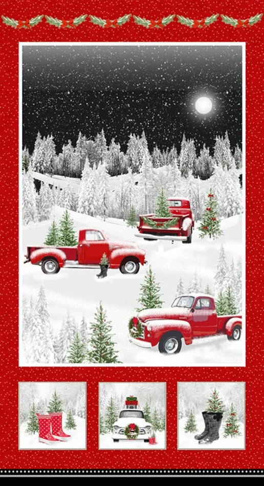 The Tradition Continues II - 24" Panel Trucks In The Forest Cotton Fabric By The Panel 3 The Tradition Continues II - 24" Panel Trucks In The Forest Cotton Fabric By The Panel