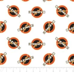 The Big Bang Theory Collection - Bazinga White Licensed Cotton Fabric By The Yard