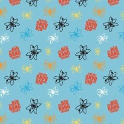 The Big Bang Theory Collection - Atoms Blue Licensed Cotton Fabric By The Yard