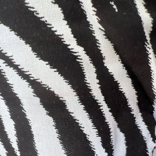Zebra Print Black And White Cotton Fabric By The Yard 5 Zebra Print Black And White Cotton Fabric By The Yard - Image 3