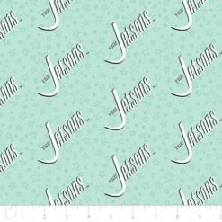 The Jetsons Collection - Jetsons Logo Light Blue Licensed Cotton Fabric By The Yard