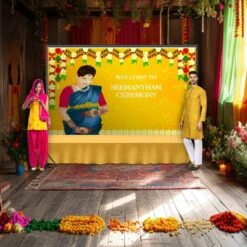 Seemantham Backdrop, Seemantham Banner, Baby Shower Decor, Valaikaappu, Backdrop Baby Shower, Baby Shower Banner, Baby Shower Decor, Seemantham Backdrop