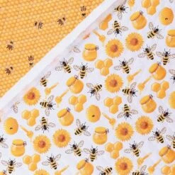 Mook Fabrics Double Faced Quilted Cotton Fabric [43 In. Wide] - By The Yard Bee Time Gold/White -Michaels Fabric Sale 34994204288688 1