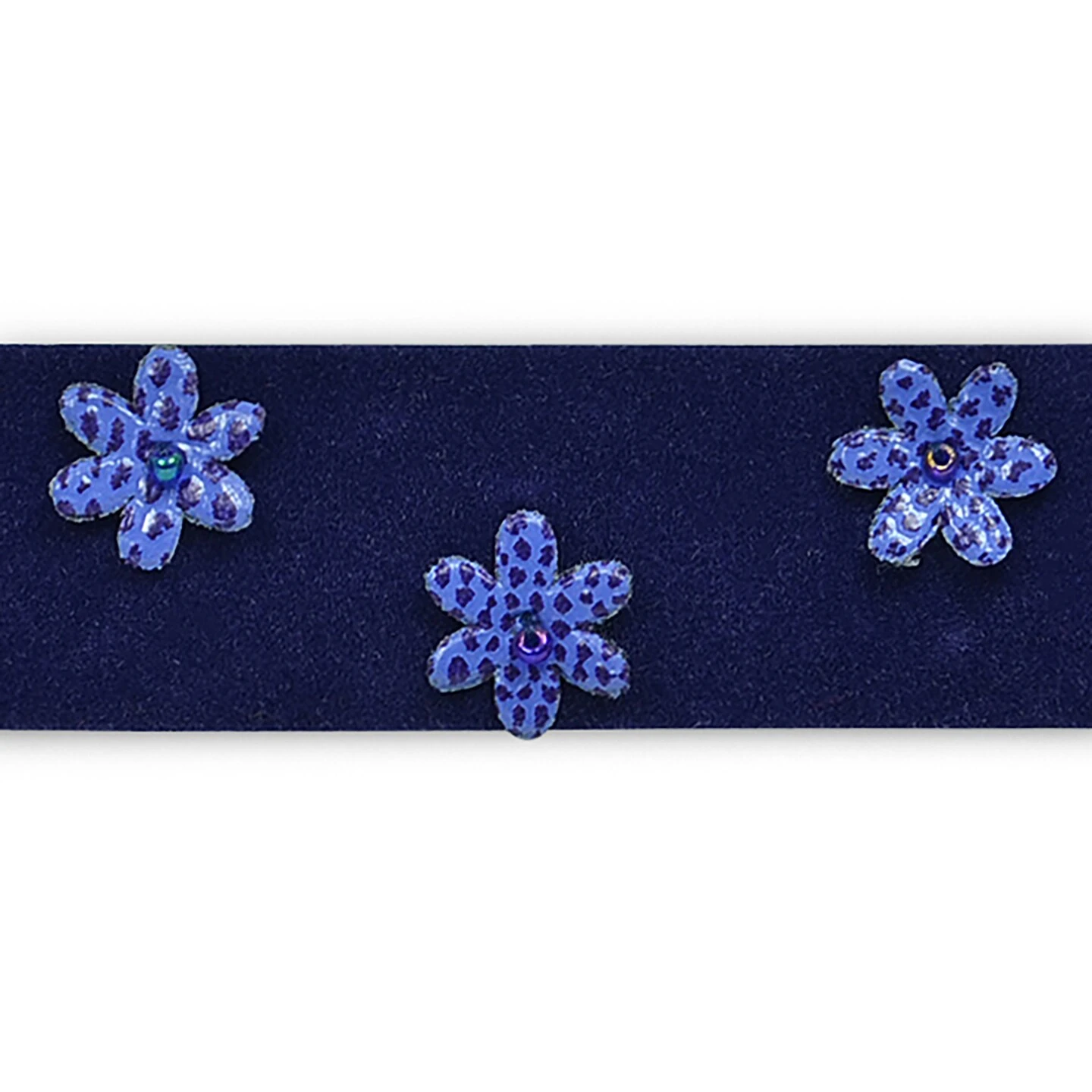 5 Yards Of Faux Suede Flower Trim | 5 Yard Cut Royal Blue 4 5 Yards Of Faux Suede Flower Trim | 5 Yard Cut Royal Blue - Image 2