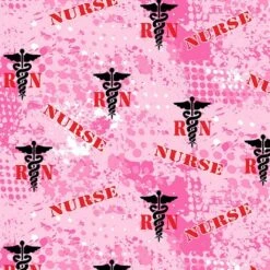 Sykel Nurse Abstract Geo Pink Cotton Fabric By The Yard