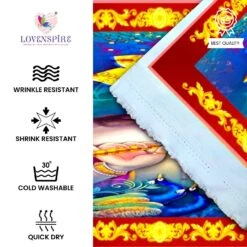 Radha Krishna Backdrop Indian Traditional Cloth 5x8 Feet Backdrop Pooja Wall Decor Indian Wall Art Photo Decor Banner Indian Janmashtami Decor Decorative Pooja Cloth -Michaels Fabric Sale 372750066906800