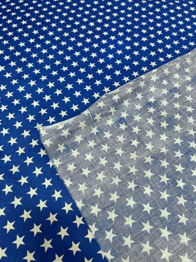1 Yard Star Print Poly Cotton Fabric 60" Wide Soft & Durable For Apparel & Crafts Red/White 7 1 Yard Star Print Poly Cotton Fabric 60" Wide Soft & Durable For Apparel & Crafts Red/White - Image 5