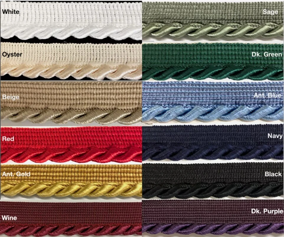 Large Twist Cord With Lip Piping Trimming - 6 Yards - Many Colors Available! Dark Purple 5 Large Twist Cord With Lip Piping Trimming - 6 Yards - Many Colors Available! Dark Purple - Image 3