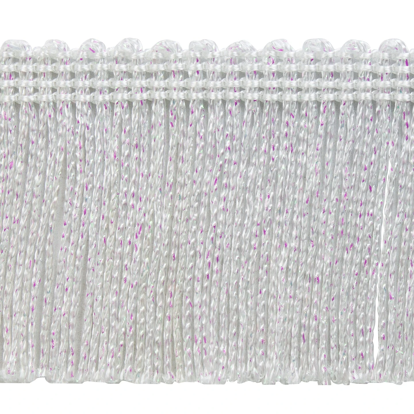 5 Yards Of 2" Metallic Chainette Fringe Trim | 5 Yard Cut White AB 3 5 Yards Of 2" Metallic Chainette Fringe Trim | 5 Yard Cut White AB