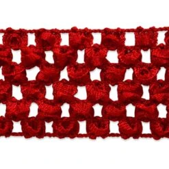 5 Yards Of 1 3/4" Crochet Stretch Trim | 5 Yard Cut Red