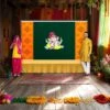 Ganesh With Kolam Design Backdrop 5x8 Feet Indian Traditional Cloth Ganesh Pooja Decor Indian Pooja Wall Decor Indian Wall Art Photo Decor Banner Decorative Pooja Cloth -Michaels Fabric Sale 394901569009328