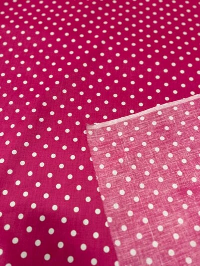 1 Yard Small Polka Dot Poly Cotton Fabric 60" Fuchsia/White 3 1 Yard Small Polka Dot Poly Cotton Fabric 60" Fuchsia/White