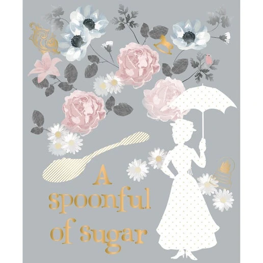 Mary Poppins Collection - A Spoonful Of Sugar Panel - Metallic - Light Grey 4 Mary Poppins Collection - A Spoonful Of Sugar Panel - Metallic - Light Grey - Image 2