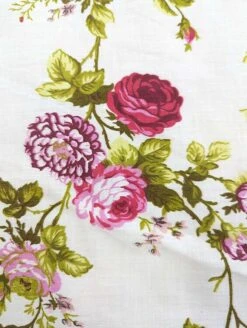 1 Yard Roses Polycotton Fabric Floral Print Medium Weight 59/60 Inch Wide For Sewing And Crafts White/Turquoise -Michaels Fabric Sale 4117426604720