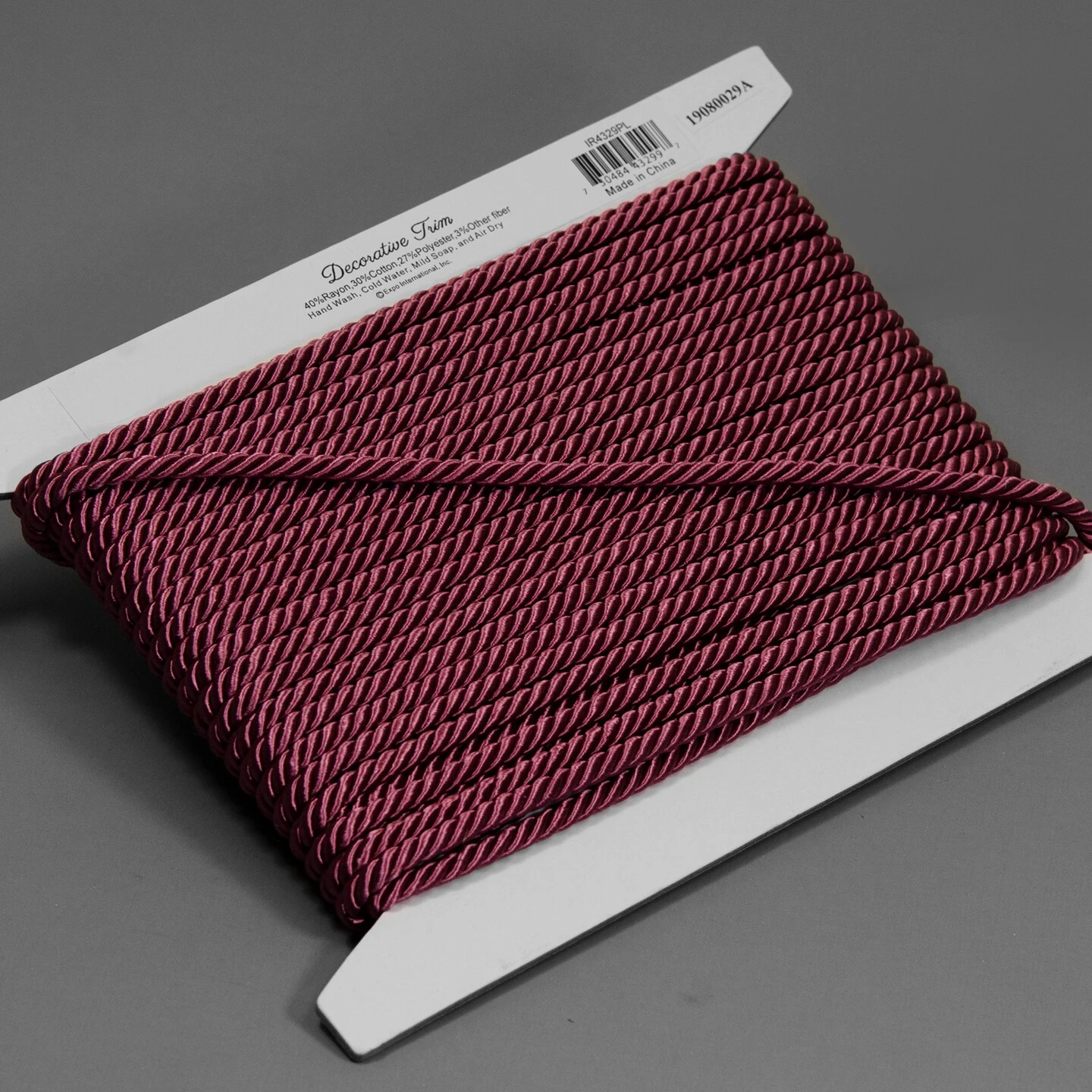 20 Yards Of Charlotte 3/16" Twisted Cord Trim | 20 Yard Cut Purple 5 20 Yards Of Charlotte 3/16" Twisted Cord Trim | 20 Yard Cut Purple - Image 3