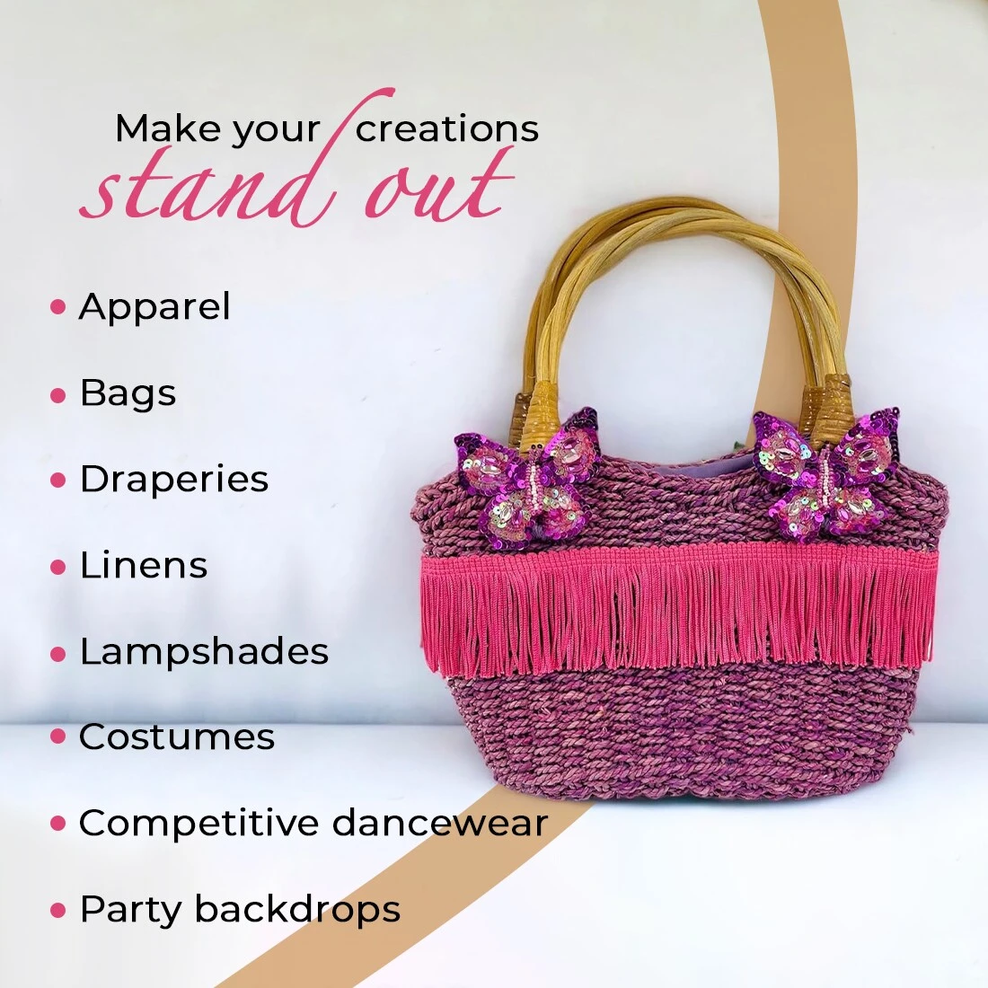 10 Yards Of 4" Chainette Fringe Trim | 10 Yard Cut Gray 7 10 Yards Of 4" Chainette Fringe Trim | 10 Yard Cut Gray - Image 5