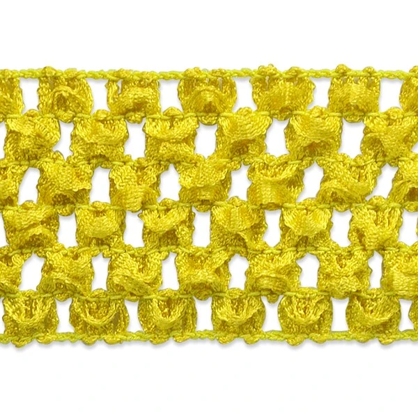 10 Yards Of 1 3/4" Crochet Stretch Trim | 10 Yard Cut Yellow 5 10 Yards Of 1 3/4" Crochet Stretch Trim | 10 Yard Cut Yellow - Image 3