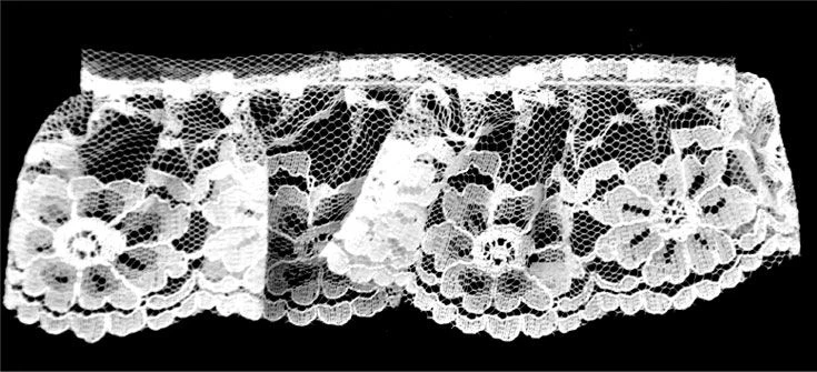 Belagio Gathered Lace Trim, 1.75" Wide, White, 40-Yard Bolt 3 Belagio Gathered Lace Trim, 1.75" Wide, White, 40-Yard Bolt