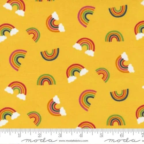 Yellow Rainbow Garden Sunshine 44"/45" Fabric Per Yard 3 Yellow Rainbow Garden Sunshine 44"/45" Fabric Per Yard
