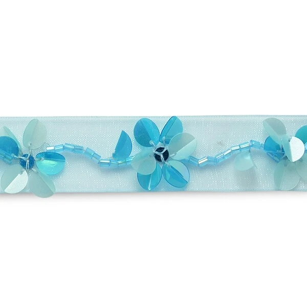 Sequin Florial Trim Blue 36"pack Green 4 Sequin Florial Trim Blue 36"pack Green - Image 2