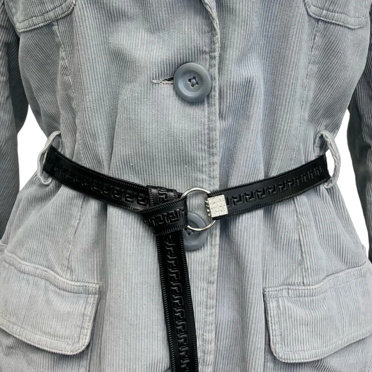 5 Yards Of Cassandra Greek Key Embossed Vegan Leather Tape Trim | 5 Yard Cut Black 7 5 Yards Of Cassandra Greek Key Embossed Vegan Leather Tape Trim | 5 Yard Cut Black - Image 5