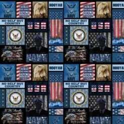 Sykel Enterprises Military Navy Block Cotton Fabric By The Yard