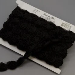 5 Yards Of Rosalinda 1 1/2" Circular Floral Trim | 5 Yard Cut Black -Michaels Fabric Sale 454766300532752 1