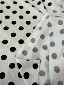 1 Yard Poly Cotton Fabric 1" Polka Dot Print, 58" Wide Durable Material For Apparel & Crafts White/Black
