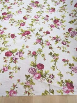 1 Yard Roses Polycotton Fabric Floral Print Medium Weight 59/60 Inch Wide For Sewing And Crafts White/Turquoise -Michaels Fabric Sale 4611843992319953584