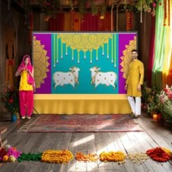 Pichwai Cow Print Backdrop 5x8 Feet Backdrop Indian Traditional Cloth Satnaryan Pooja Decor Indian Pooja Wall Decor Indian Wall Art Photo Decor Banner Decorative Cloth Wedding Favor -Michaels Fabric Sale 4611926797364491952 1