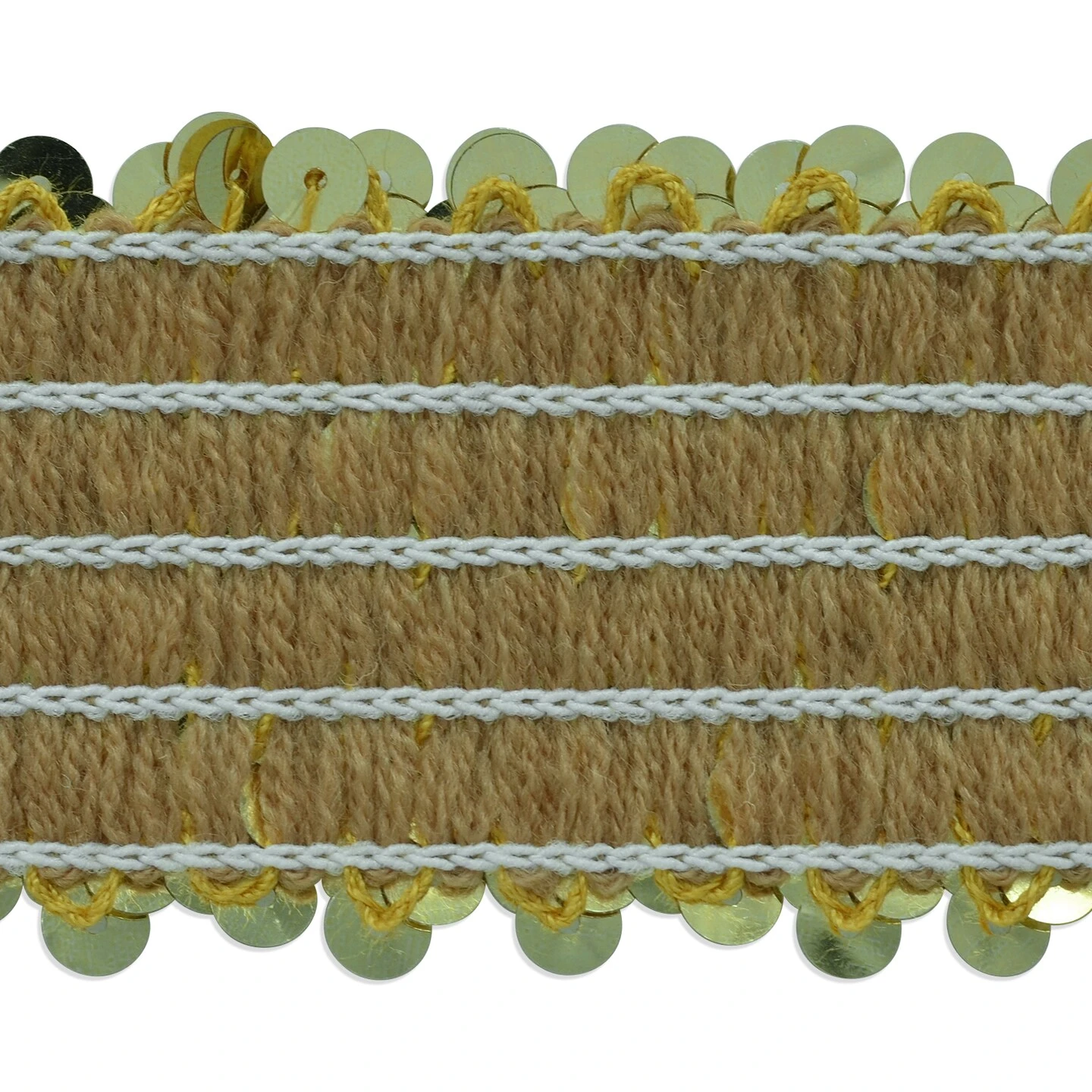 5 Yards Of 5 Row 1 3/4" Metallic Stretch Sequin Trim | 5 Yard Cut Black 5 5 Yards Of 5 Row 1 3/4" Metallic Stretch Sequin Trim | 5 Yard Cut Black - Image 3