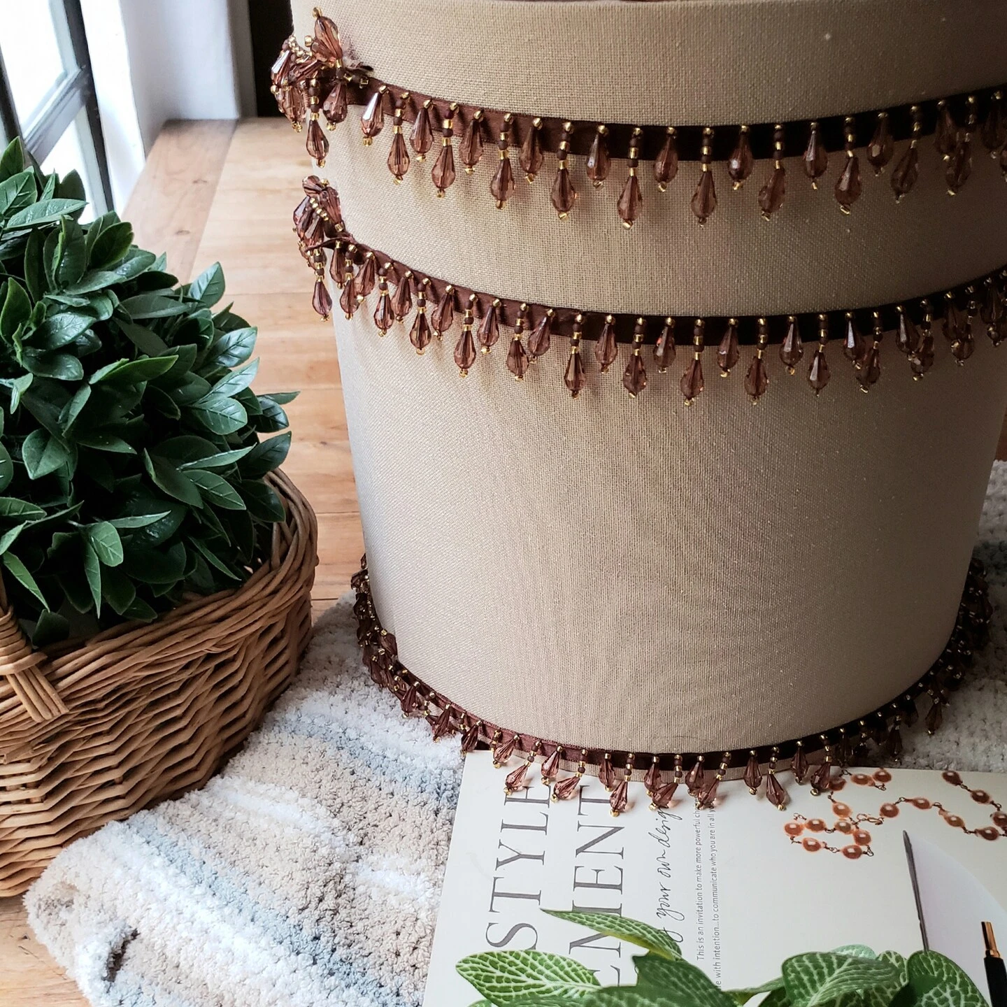 5 Yards Of Joanne Beaded Teardrop Fringe Trim | 5 Yard Cut Light Brown 8 5 Yards Of Joanne Beaded Teardrop Fringe Trim | 5 Yard Cut Light Brown - Image 6