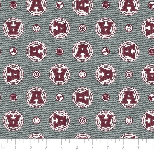 Licensed Marvel Prints Avengers - Avengers Patches Red Cotton Fabric By The Yard 5 Licensed Marvel Prints Avengers - Avengers Patches Red Cotton Fabric By The Yard - Image 3