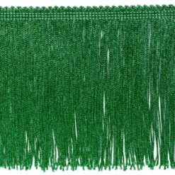 20 Yards Of 6" Metallic Chainette Fringe Trim | 20 Yard Cut Green