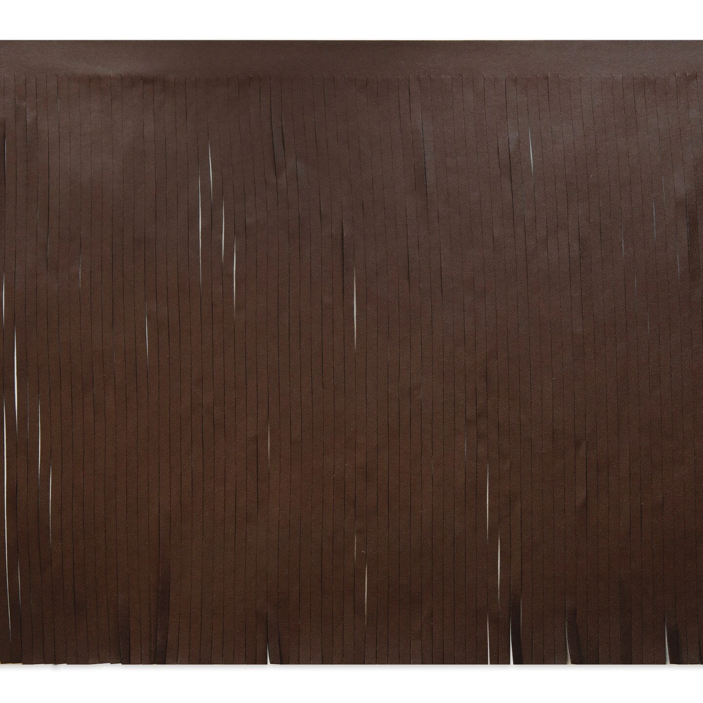 12" Premium Vegan Leather Fringe Trim Dark Brown 3 12" Premium Vegan Leather Fringe Trim Dark Brown