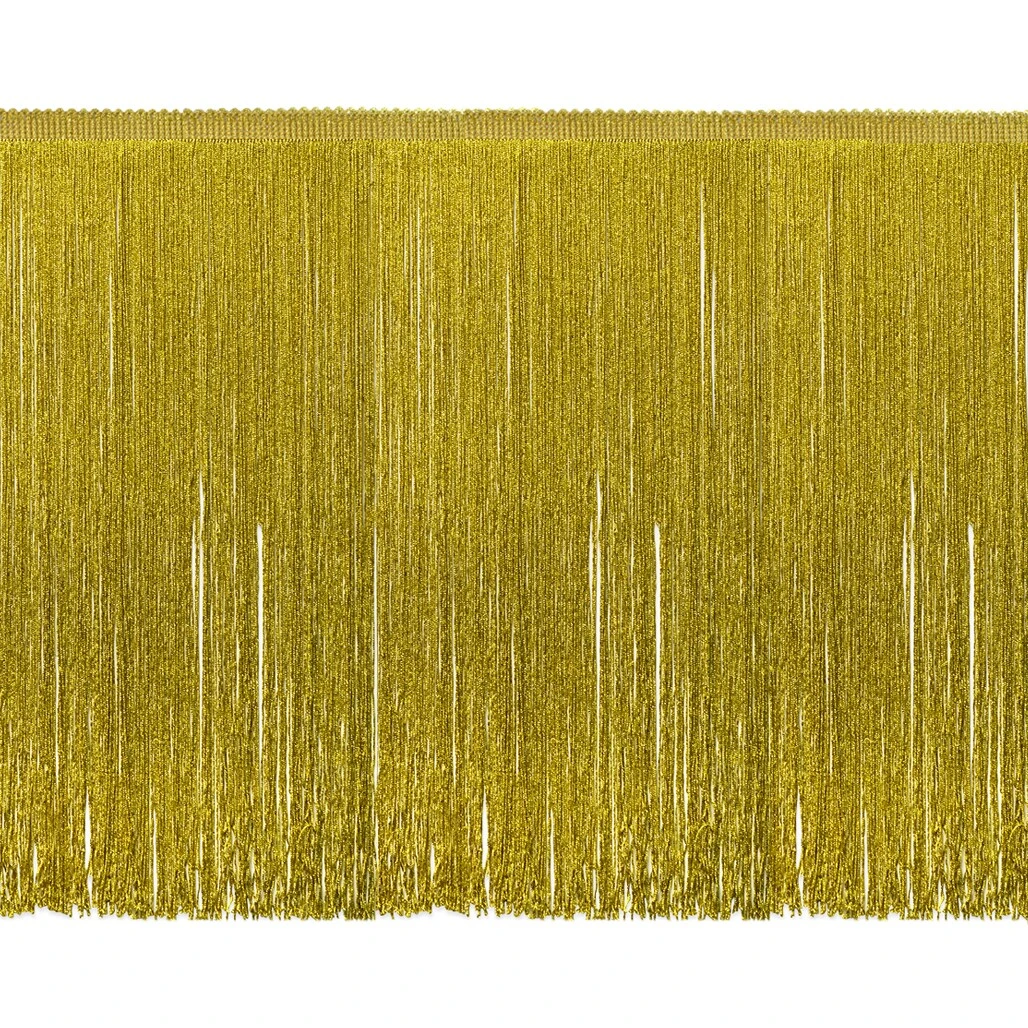 15" Metallic Chainette Fringe Trim Metallic Gold 4 15" Metallic Chainette Fringe Trim Metallic Gold - Image 2