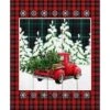 Springs Creative Over The River Red Truck Christmas Panel 36" Cotton Fabric By The Panel -Michaels Fabric Sale 475681635385456