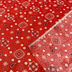 1 Yard Bandana Print Poly Cotton Fabric 58" Red