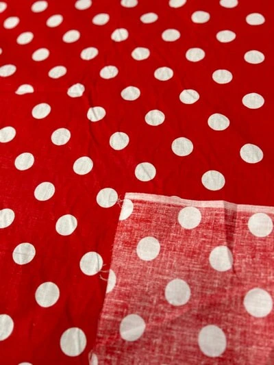 1 Yard Poly Cotton Fabric 1" Polka Dot Print, 58" Wide Durable Material For Apparel & Crafts Fuchsia/White 6 1 Yard Poly Cotton Fabric 1" Polka Dot Print, 58" Wide Durable Material For Apparel & Crafts Fuchsia/White - Image 4