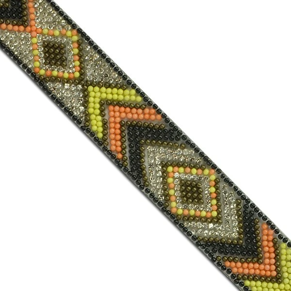 1" Olowin Iron On Rhinestone, Versatile, Beaded Trim, 5-Yard Cut Black Multi 3 1" Olowin Iron On Rhinestone, Versatile, Beaded Trim, 5-Yard Cut Black Multi