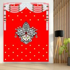 Indian Durga Mata Backdrop Traditional Cloth Durga Pooja Navratri Backdrop Hindu Pooja Decor Indian Wall Art Photo Wall Banner Decorative Hangings Housewarming Gift Red -Michaels Fabric Sale 513835164497584