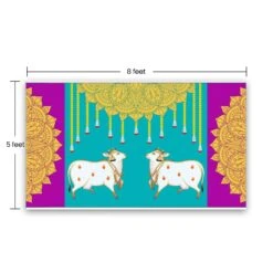 Pichwai Cow Print Backdrop 5x8 Feet Backdrop Indian Traditional Cloth Satnaryan Pooja Decor Indian Pooja Wall Decor Indian Wall Art Photo Decor Banner Decorative Cloth Wedding Favor -Michaels Fabric Sale 513835777914544