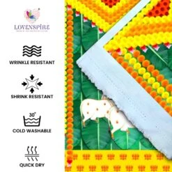 Ganesh And Cow Backdrop 5x8 Feet Indian Traditional Cloth Backdrop Pooja Wall Decor Indian Wall Art Photo Decor Banner Indian Ganesh Pooja Decor Decorative Pooja Cloth -Michaels Fabric Sale 526980634769072